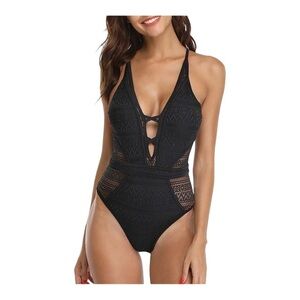 SOCIALA Women's Crochet One Piece Swimsuits NWT